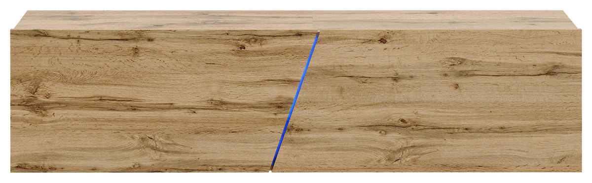 LOWBOARD SLANT  in 160/35/40 cm  - Eiche Wotan/Schwarz, Design, Holzwerkstoff/Kunststoff (160/35/40cm) - Livetastic