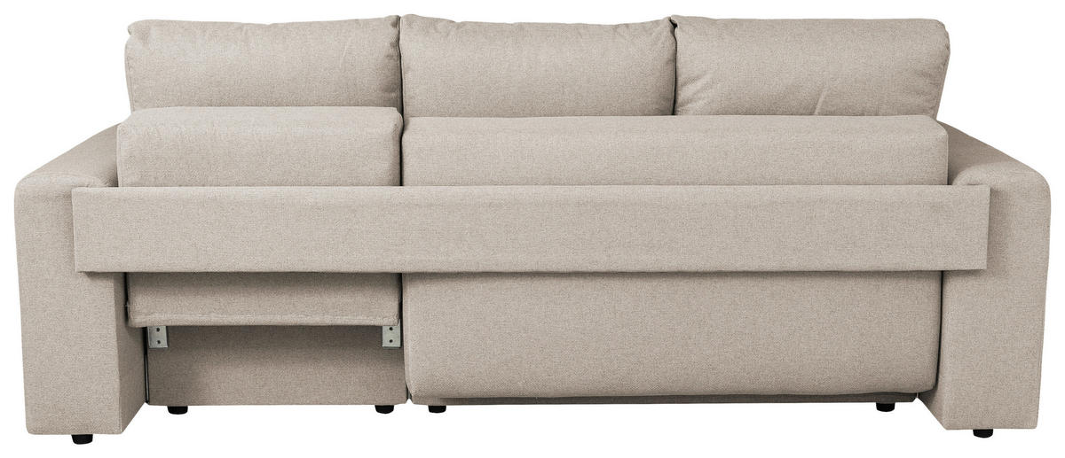 ECKSOFA in Struktur Beige  240/153 cm  - Chromfarben/Beige, Basics, Kunststoff/Textil (240/153cm) - P & B
