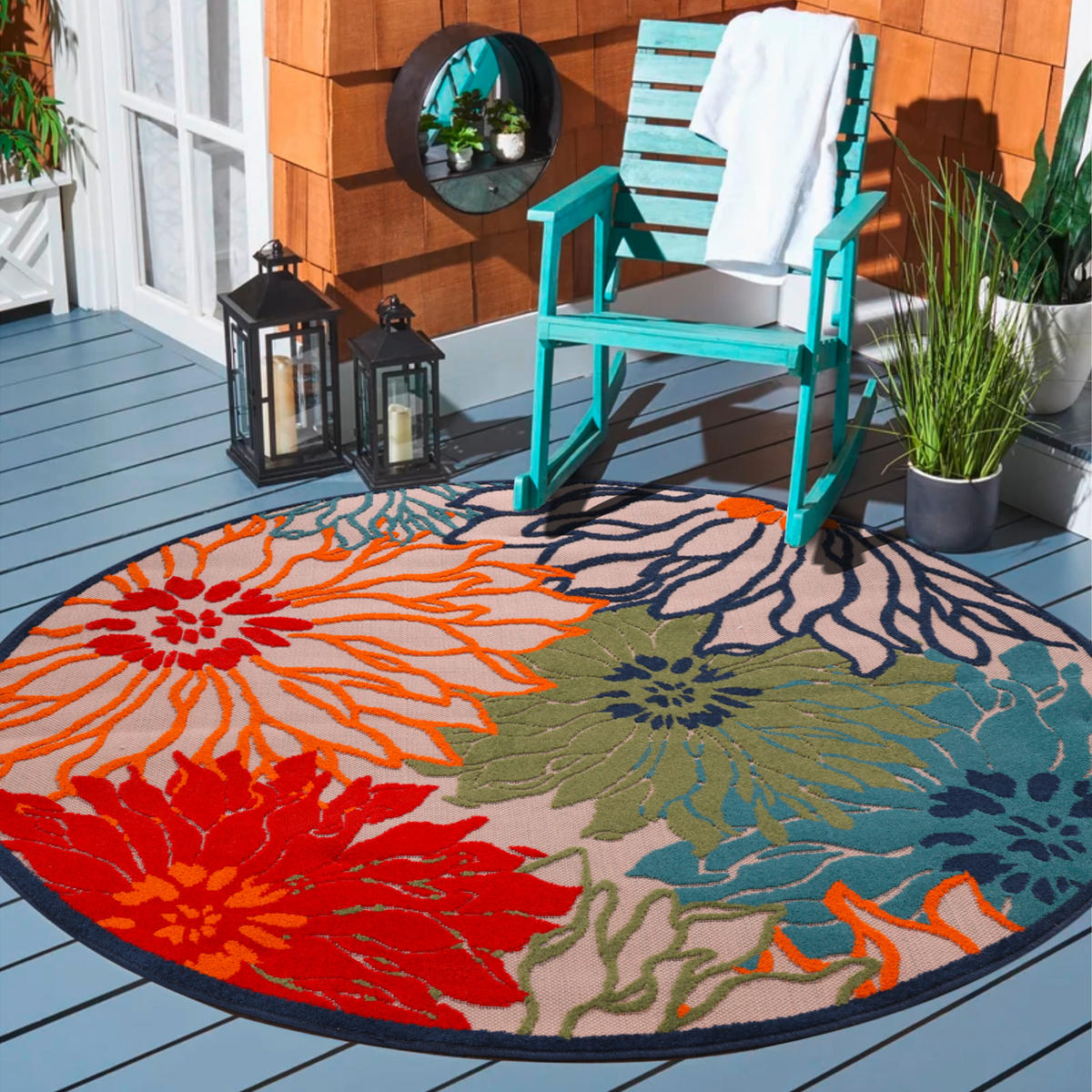 TEPIH ZA UNUTAR./VANJ. UPORAB  200 cm  crvena  Floral  - crvena, Lifestyle, tekstil/plastika (200cm)