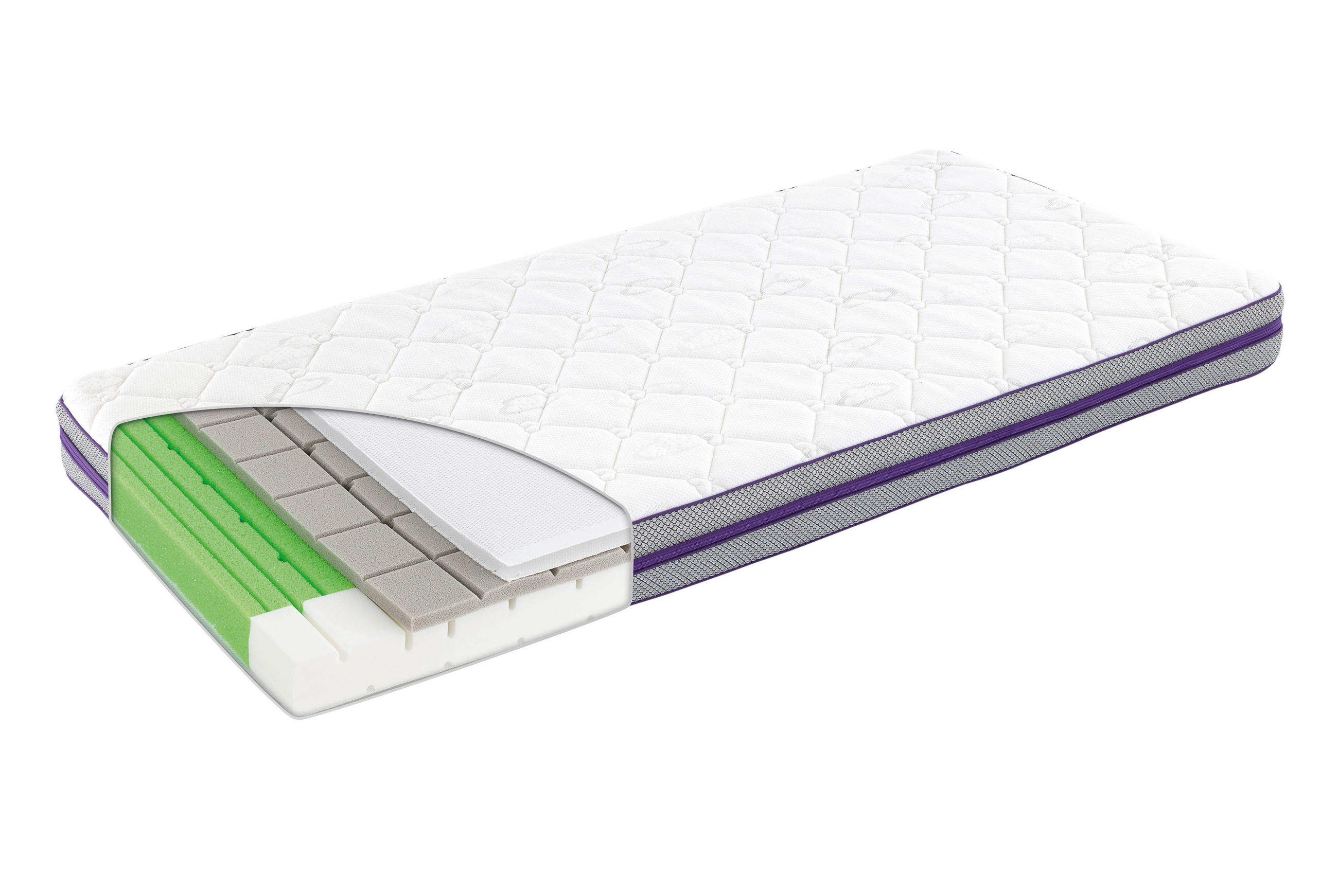 KINDERMATRATZE Airkiss  140/70 cm    - Violett/Weiß, Basics, Textil (140/70cm) - Träumeland