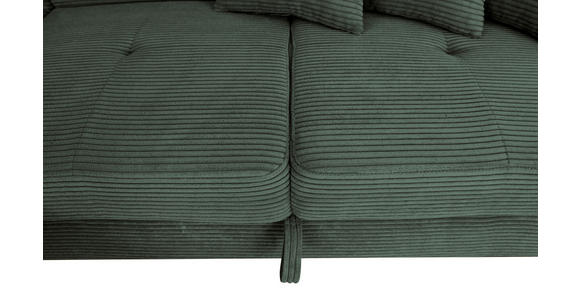 ECKSOFA inkl. Funktionen Waldgrün Cord - Waldgrün/Silberfarben, Design, Textil/Metall (226/257cm) - Xora