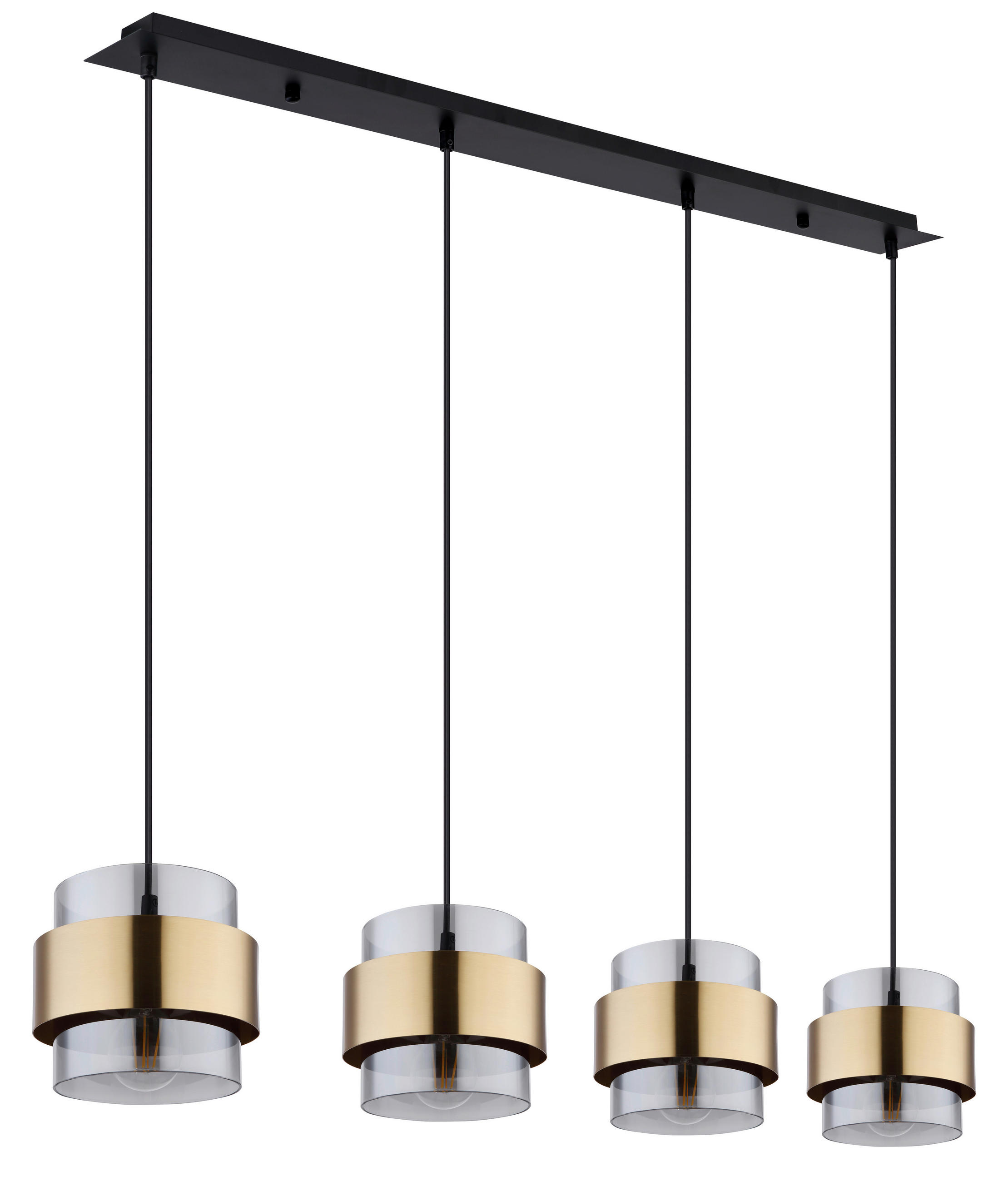 HÄNGELEUCHTE 111/18/120 cm   - Klar/Messingfarben, Design, Glas/Metall (111/18/120cm) - Globo