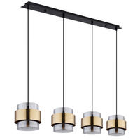 HÄNGELEUCHTE 111/18/120 cm   - Klar/Messingfarben, Design, Glas/Metall (111/18/120cm) - Globo