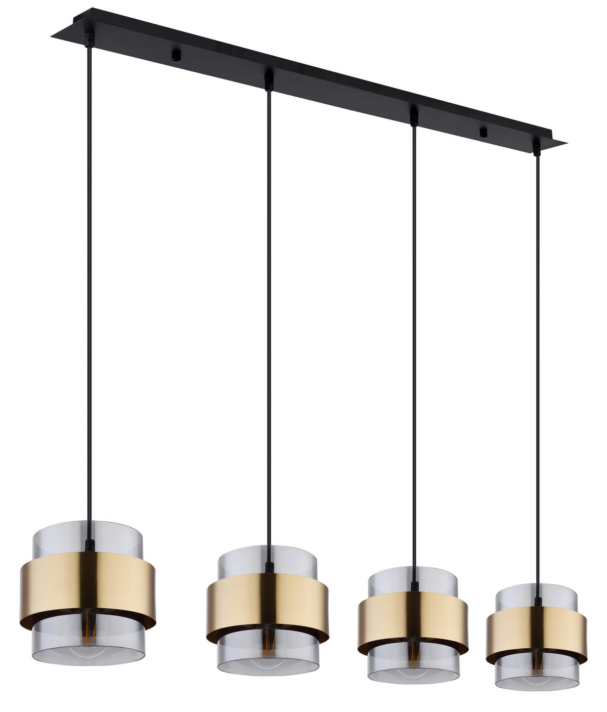 HÄNGELEUCHTE 111/18/120 cm   - Klar/Messingfarben, Design, Glas/Metall (111/18/120cm) - Globo
