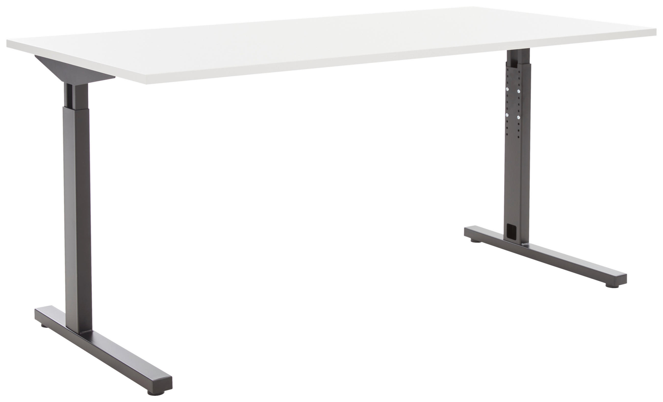 SCHREIBTISCH 160/80/70-80 cm  in Hellgrau  - Hellgrau/Schwarz, MODERN, Holzwerkstoff/Metall (160/80/70-80cm) - Novel