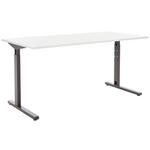 SCHREIBTISCH 160/80/70-80 cm  in Hellgrau  - Hellgrau/Schwarz, MODERN, Holzwerkstoff/Metall (160/80/70-80cm) - Novel