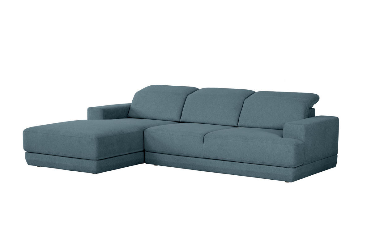 ECKSOFA in Webstoff Blau  204/293 cm  - Blau/Schwarz, Design, Kunststoff/Textil (204/293cm) - MID.YOU