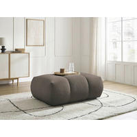 HOCKER FUJI  Bouclé Taupe  - Taupe/Schwarz, MODERN, Kunststoff/Textil (112/44/80cm)