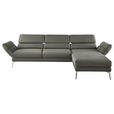 ECKSOFA  in Mikrofaser Graphitfarben  279-327/176-217 cm  - Chromfarben/Graphitfarben, Design, Textil/Metall (279-327/176-217cm) - Dieter Knoll