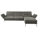 ECKSOFA  in Mikrofaser Graphitfarben  279-327/176-217 cm  - Chromfarben/Graphitfarben, Design, Textil/Metall (279-327/176-217cm) - Dieter Knoll
