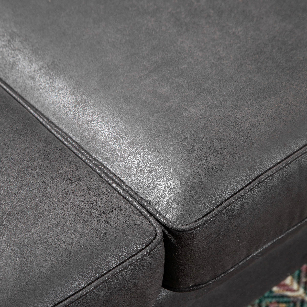 CHESTERFIELD-SOFA Mikrofaser Dunkelgrau  - Dunkelgrau/Dunkelbraun, KONVENTIONELL, Textil (203/79/93cm) - Livetastic