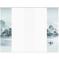 FLÄCHENVORHANG  5 Stück  blickdicht  60/245 cm   - Blaugrau/Grün, Design, Textil (60/245cm)