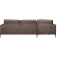 ECKSOFA Braun Chenille Rückenkissen, Rücken echt  - Silberfarben/Braun, KONVENTIONELL, Textil/Metall (143/284cm) - Carryhome