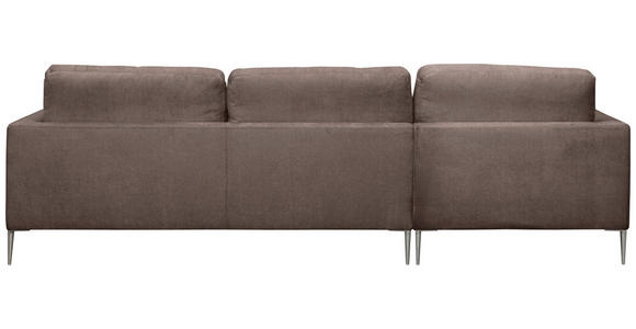 ECKSOFA Braun Chenille Rückenkissen, Rücken echt  - Silberfarben/Braun, KONVENTIONELL, Textil/Metall (143/284cm) - Carryhome
