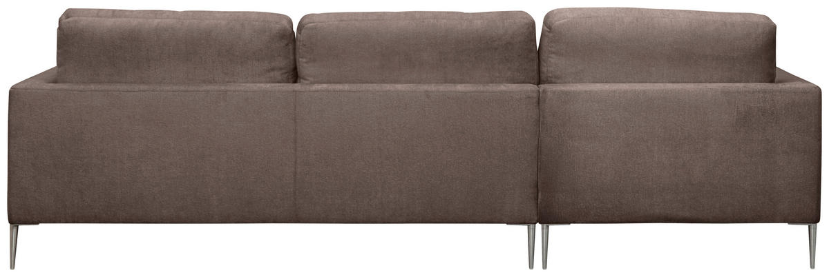 ECKSOFA Braun Chenille  - Silberfarben/Braun, KONVENTIONELL, Textil/Metall (143/284cm) - Carryhome