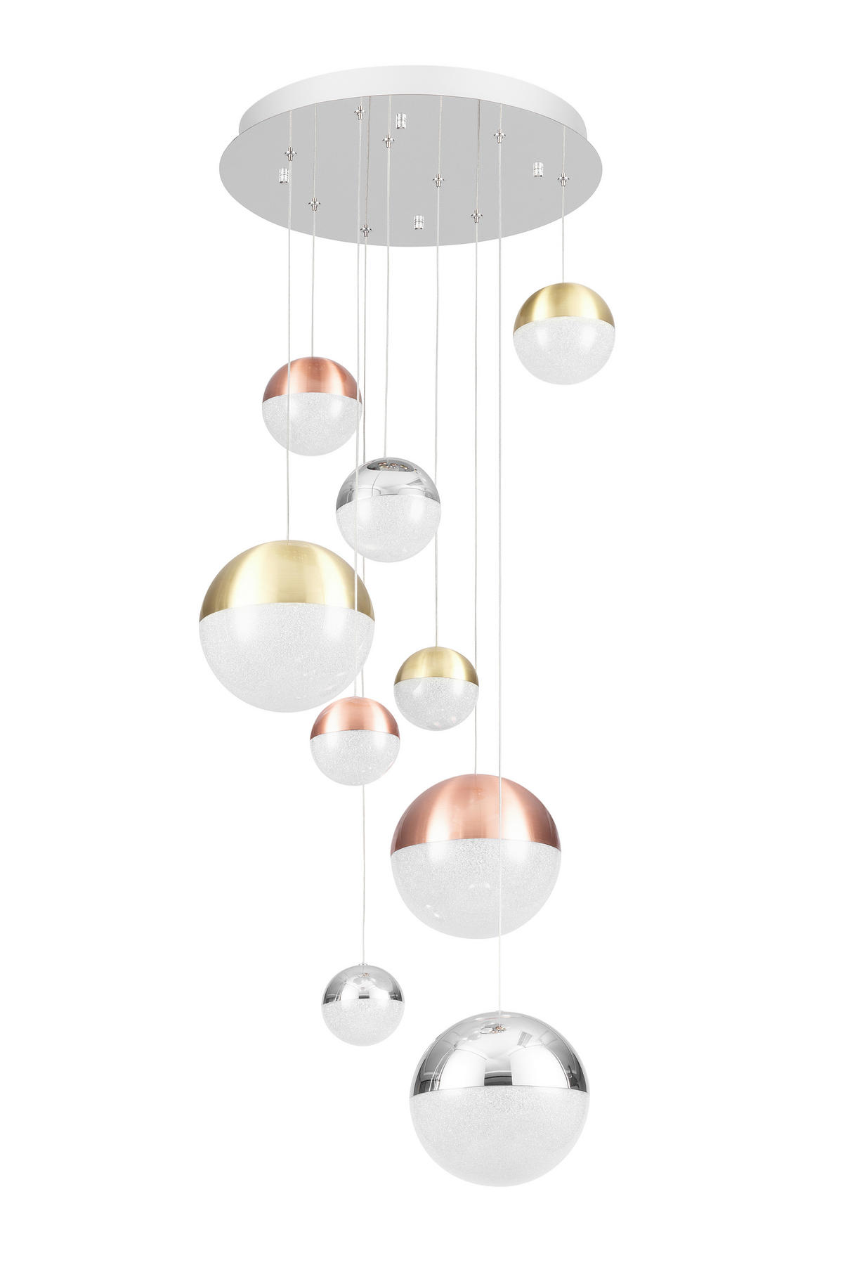 LED-HÄNGLAMPA Stafford 50/150 cm  - kromfärg/mässingsfärgad, Basics, metall (50/150cm) - Dieter Knoll