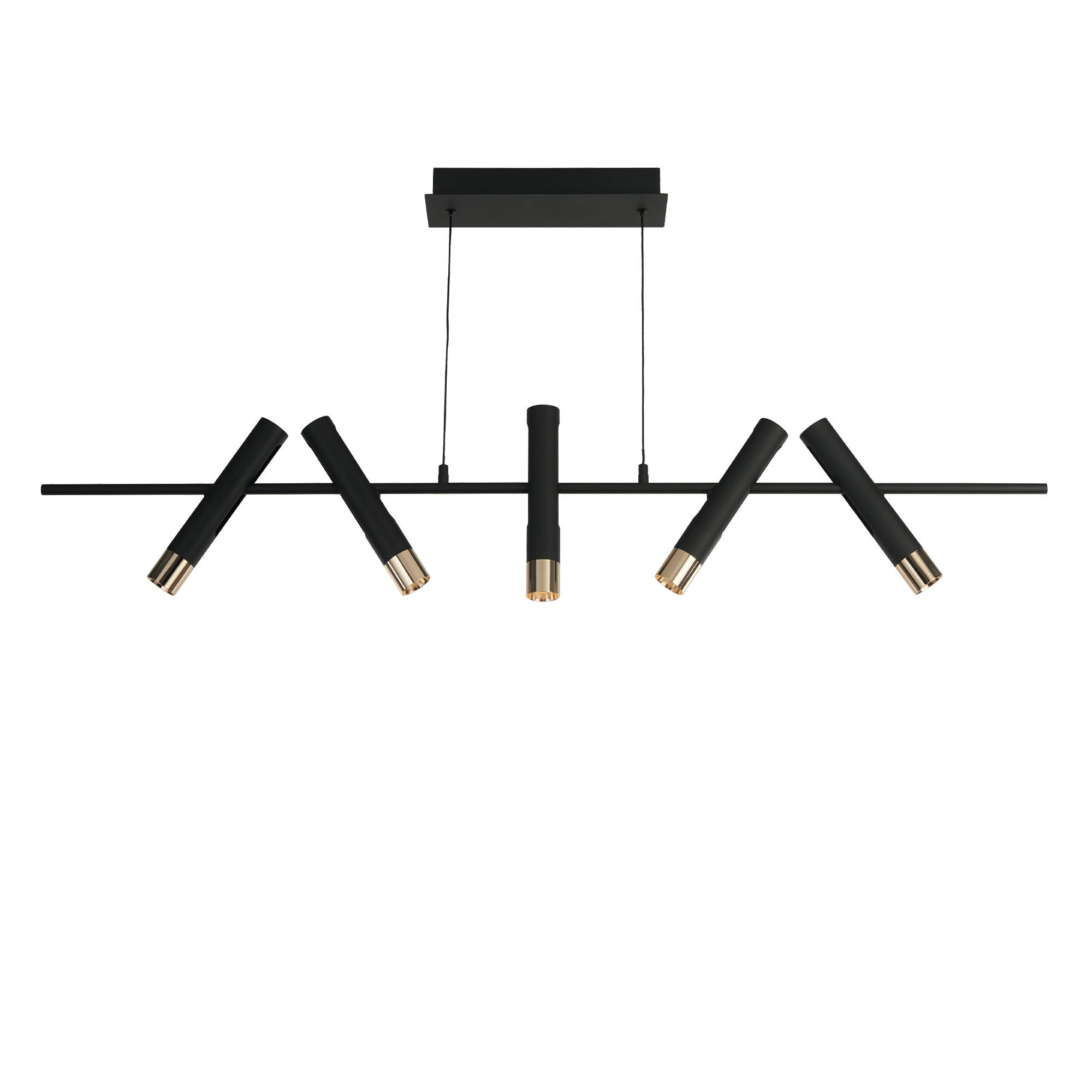 LED-PENDELLEUCHTE 10/23.5/120 cm  - Goldfarben/Schwarz, Basics, Kunststoff/Metall (10/23.5/120cm)