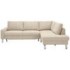ECKSOFA in Flachgewebe Beige  - Chromfarben/Beige, Design, Textil/Metall (276/200cm) - Hom`in