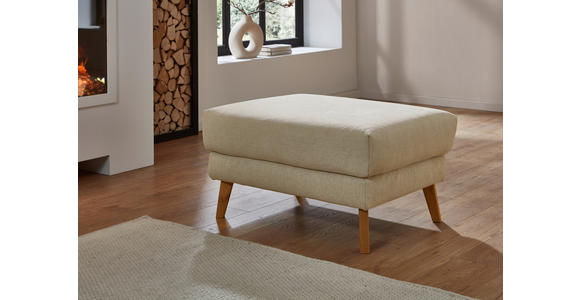 ECKSOFA in Chenille, Flachgewebe Beige  - Wildeiche/Beige, Design, Holz/Textil (157/281cm) - Valnatura