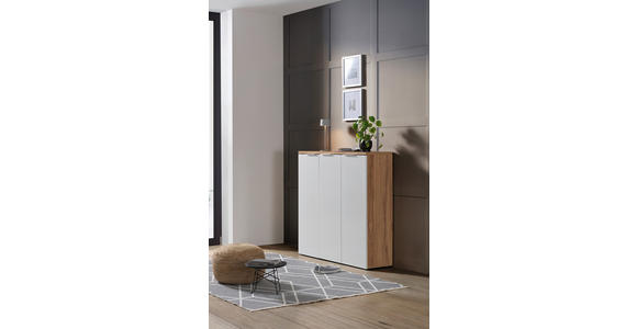 SCHUHSCHRANK 120/115/34 cm - Chromfarben/Eichefarben, Design, Holzwerkstoff/Kunststoff (120/115/34cm) - Xora