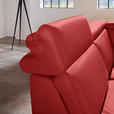 ECKSOFA in Echtleder Rot  239/271 cm  - Rot/Alufarben, Design, Leder/Metall (239/271cm) - Cantus