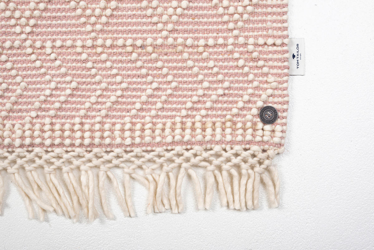 HANDWEBTEPPICH 65/135 cm Colored Macrame - Three  - Rosa, Design, Textil (65/135cm) - Tom Tailor