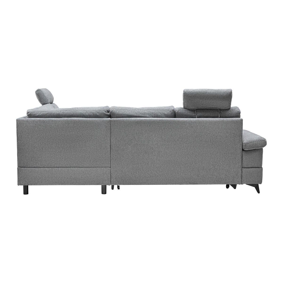ECKSOFA Webstoff Grau  - Schwarz/Grau, Modern, Textil/Metall (250/189cm) - MID.YOU