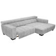 ECKSOFA  in Webstoff Hellgrau  279/182 cm  - Hellgrau/Schwarz, KONVENTIONELL, Textil/Metall (279/182cm) - Hom`in