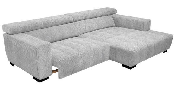 ECKSOFA  in Webstoff Hellgrau  279/182 cm  - Hellgrau/Schwarz, KONVENTIONELL, Textil/Metall (279/182cm) - Hom`in