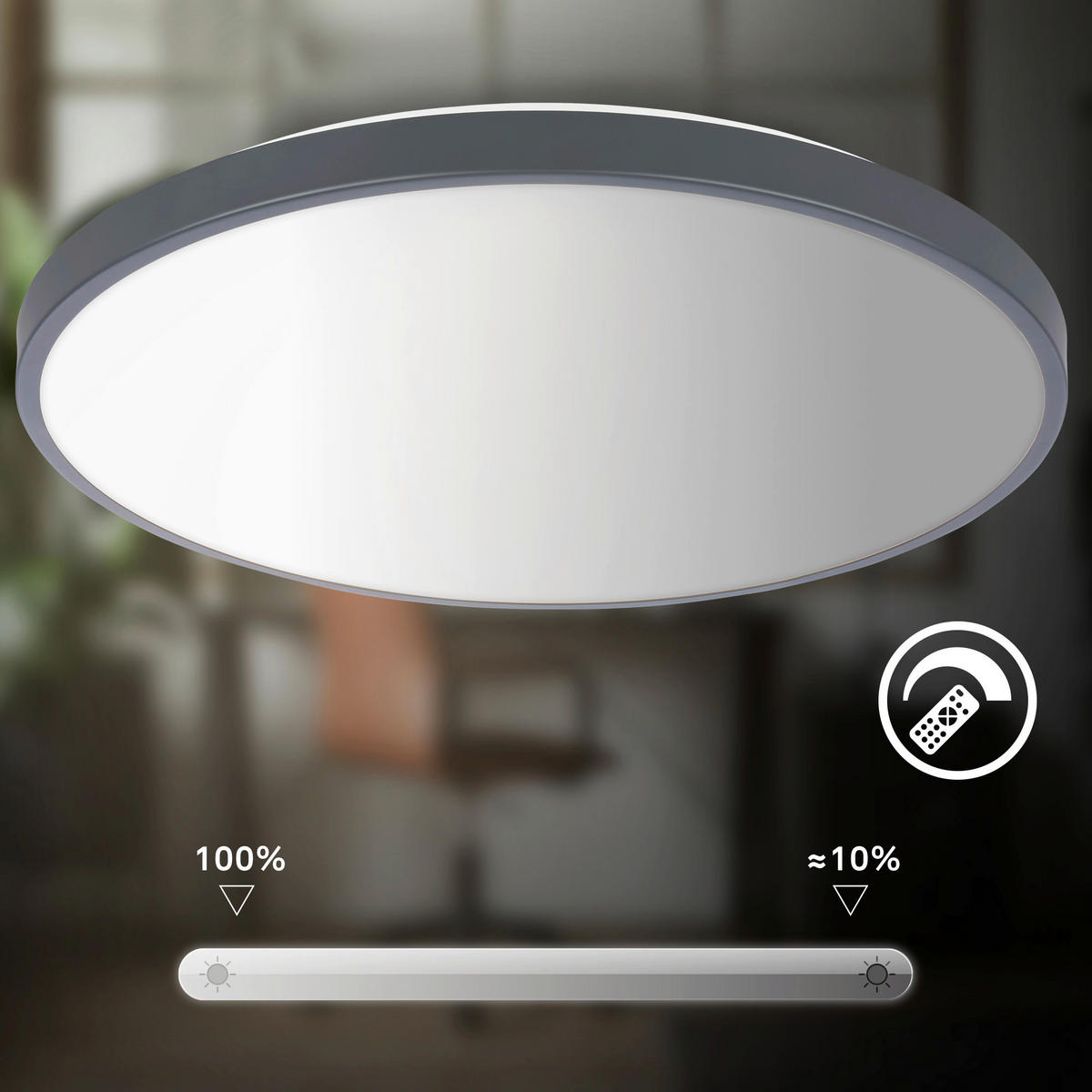 LED PLAFONJERA COMPETO  - antracit, Osnovno, metal/plastika (38/6,5cm)