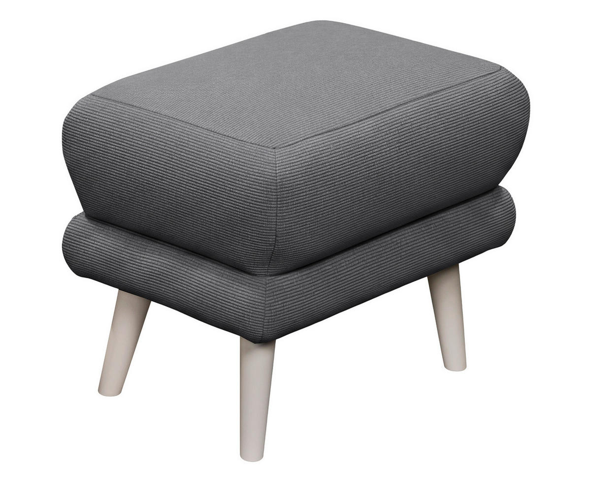 HOCKER MINA Cord Anthrazit  - Kaschmir/Anthrazit, MODERN, Holz/Textil (63/43/42cm) - MID.YOU