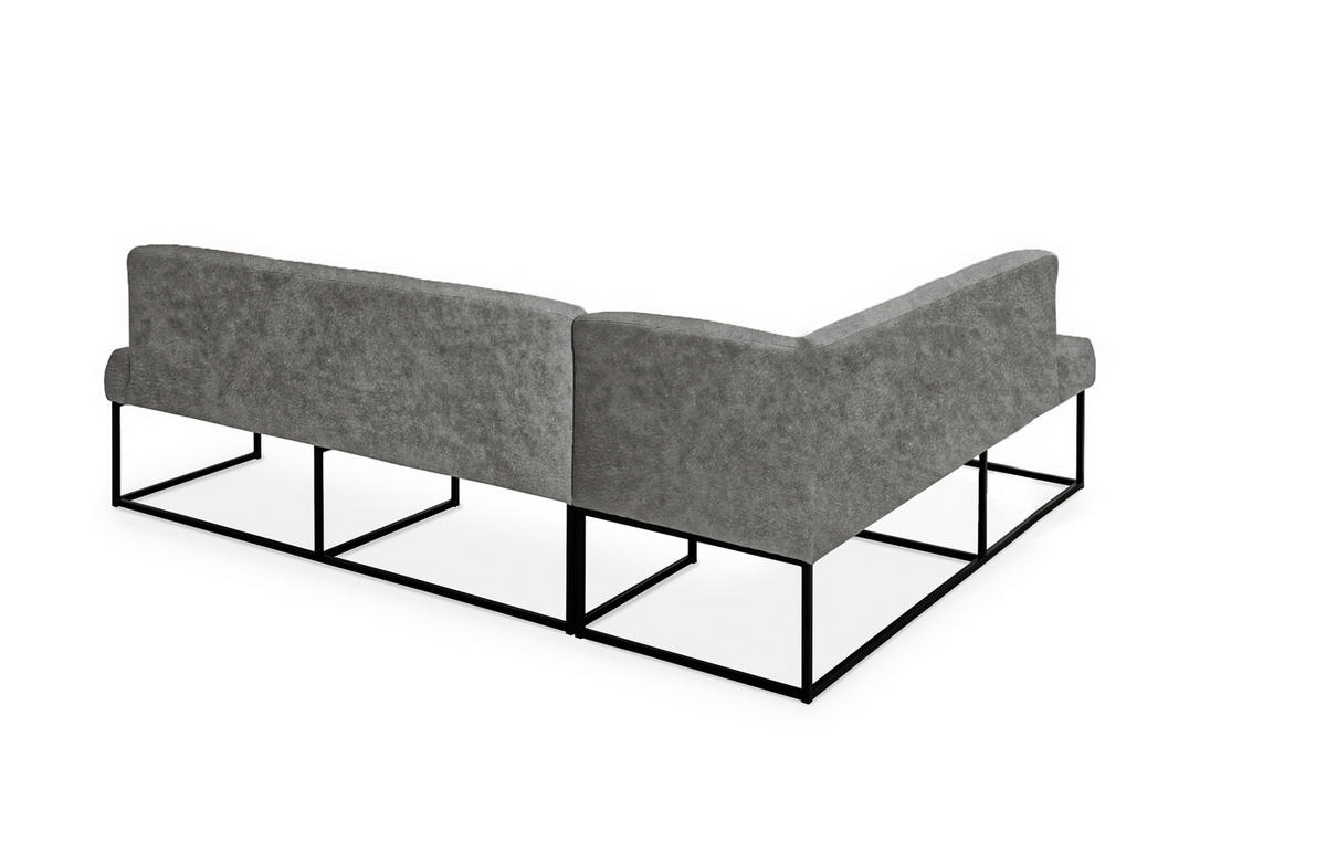 UGAONA KLUPA  siva   - siva/crna, Moderno, drvo/metal (265/199cm) - Livetastic