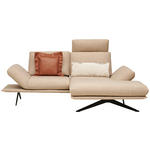 ECKSOFA in Flachgewebe Beige  234/155 cm  - Beige/Schwarz, Design, Textil/Metall (234/155cm) - Dieter Knoll