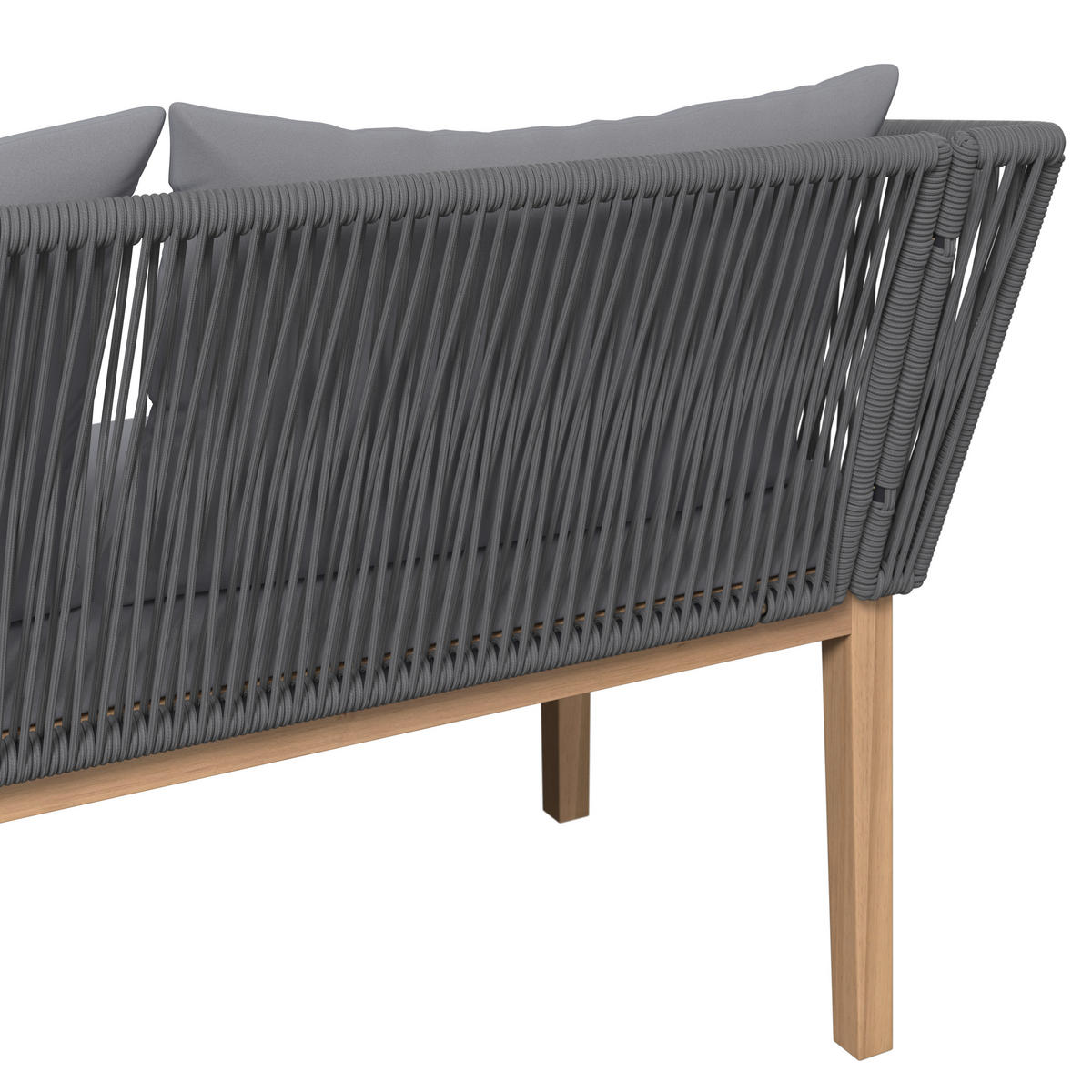 LOUNGEGARNITUR   160/74/84 cm  - Akaziefarben/Grau, Modern, Holz/Kunststoff (160/74/84cm) - Ambia Garden