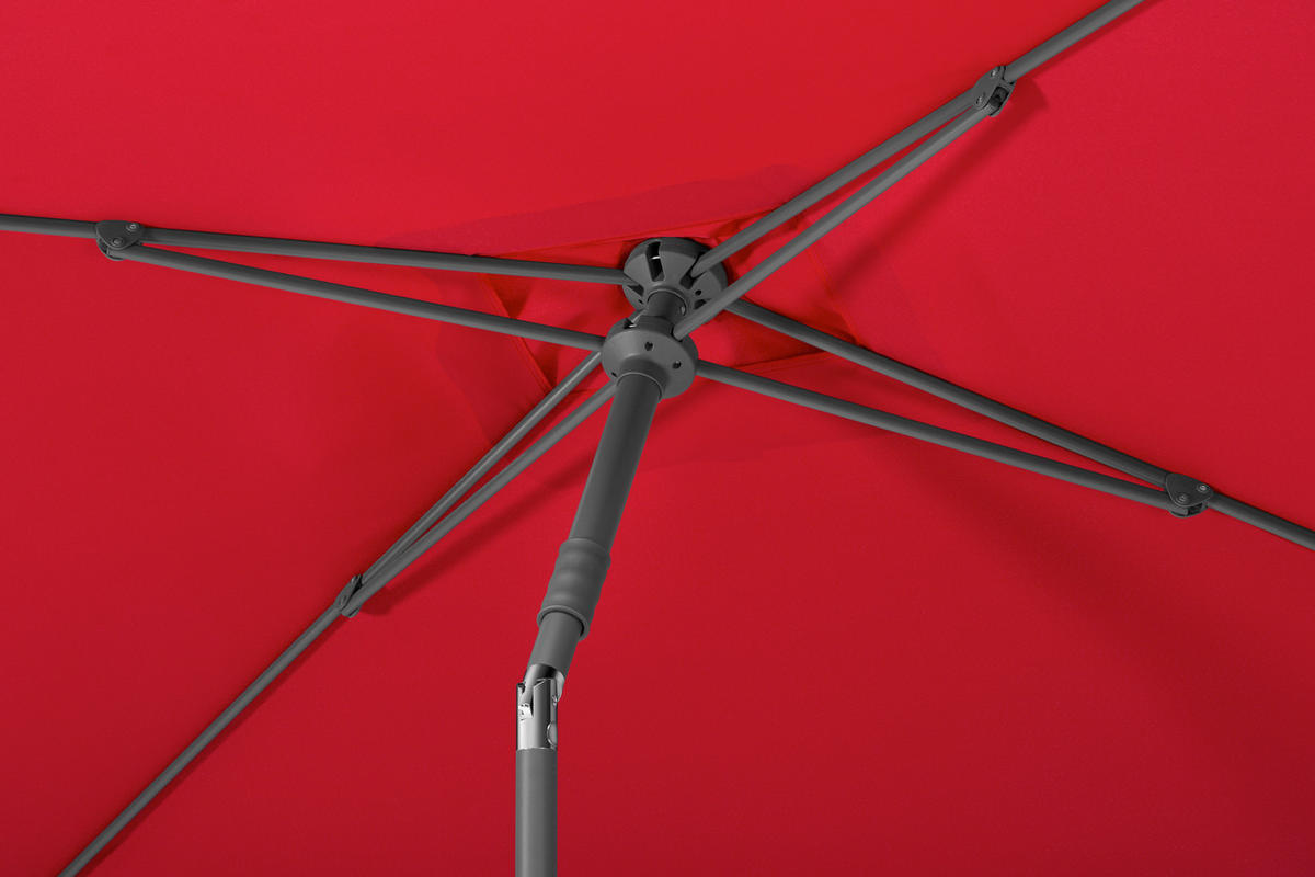 SONNENSCHIRM   - Anthrazit/Rot, Basics, Textil/Metall (140/250/240cm) - Schneider