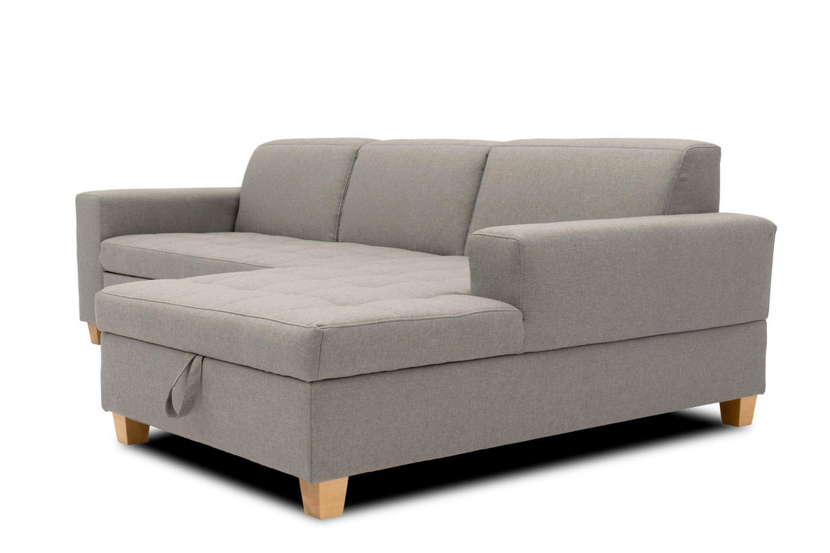 ECKSOFA SUGAR Silberfarben Webstoff  - Chromfarben/Silberfarben, Basics, Textil/Metall (266/162cm) - MID.YOU