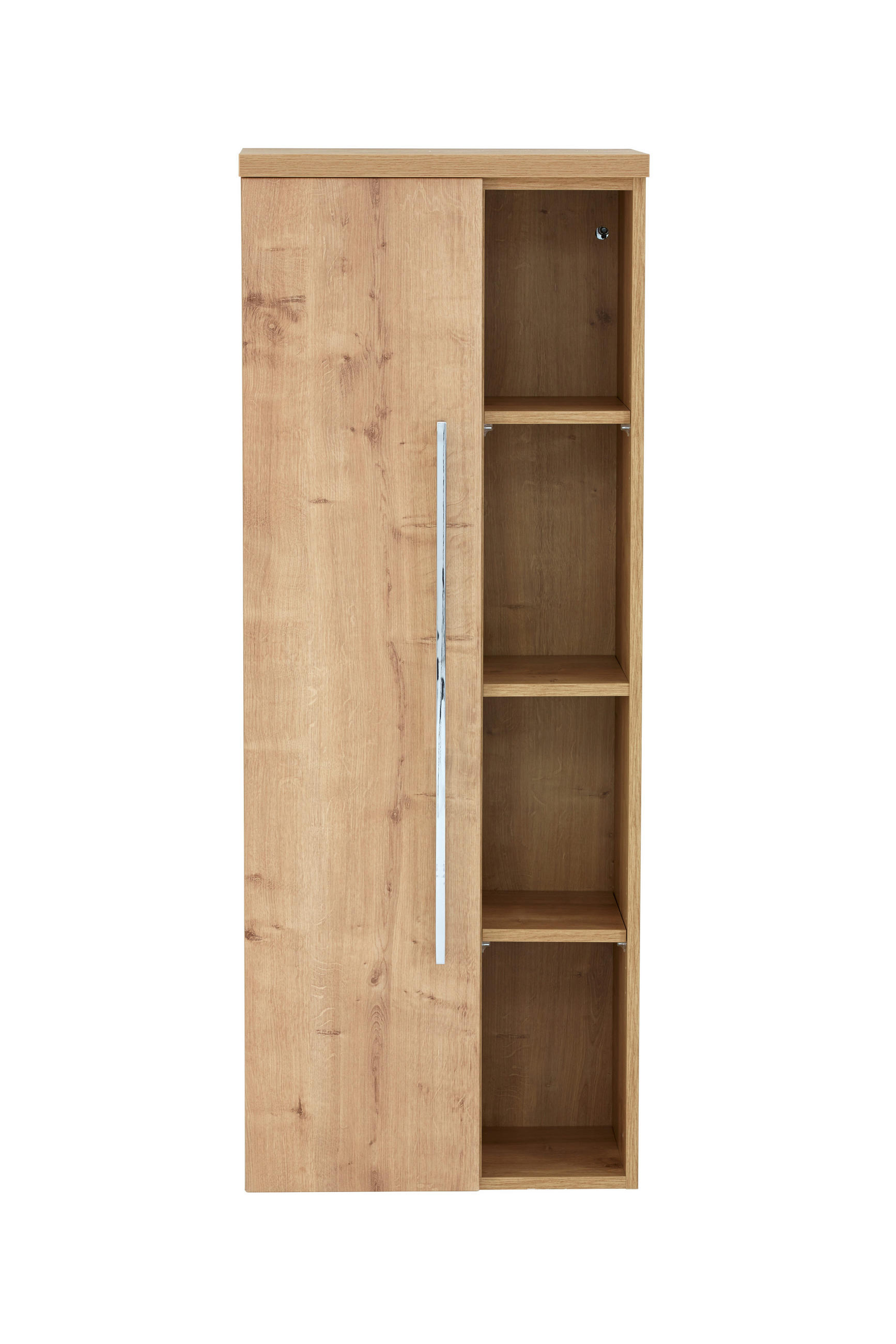 MIDISCHRANK 50/130,8/33 cm  - Eichefarben/Silberfarben, KONVENTIONELL, Holzwerkstoff/Metall (50/130,8/33cm) - Dieter Knoll