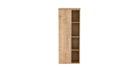 MIDISCHRANK 50/130,8/33 cm - Chromfarben/Eichefarben, KONVENTIONELL, Holzwerkstoff (50/130,8/33cm) - Dieter Knoll