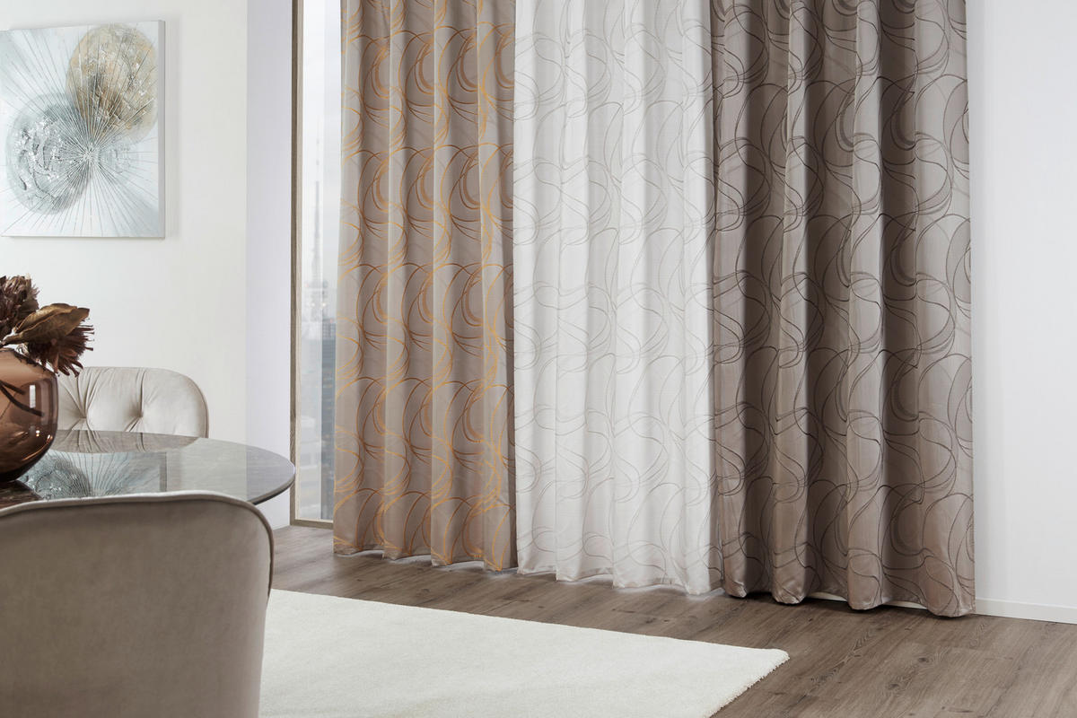 KÉSZFÜGGÖNY részben fényzáró  - bézs, Konventionell, műanyag (140/245cm) - Esposa
