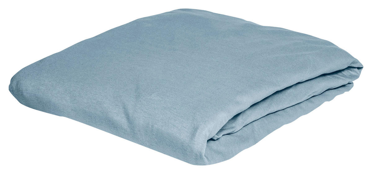 SPANNBETTTUCH Biber  - Blaugrau, KONVENTIONELL, Textil (150/200cm) - Bierbaum