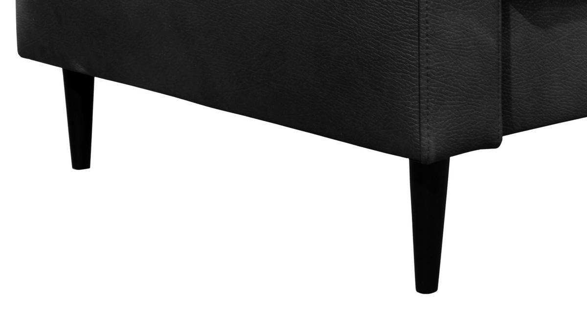 3-SITZER-SOFA in Lederlook Grau  - Schwarz/Grau, Konventionell, Holz/Textil (228/96/97cm) - Carryhome