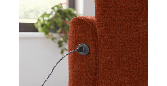 ECKSOFA in Flachgewebe Rostfarben 252/191 cm - Rostfarben/Schwarz, Design, Textil/Metall (252/191cm) - Dieter Knoll