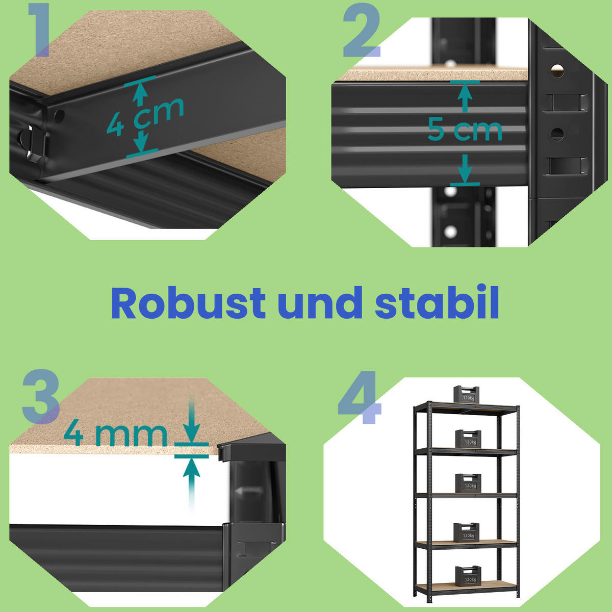 SCHWERLASTREGAL 100/200/50 cm  - Hellbraun/Schwarz, Basics, Holzwerkstoff (100/200/50cm)