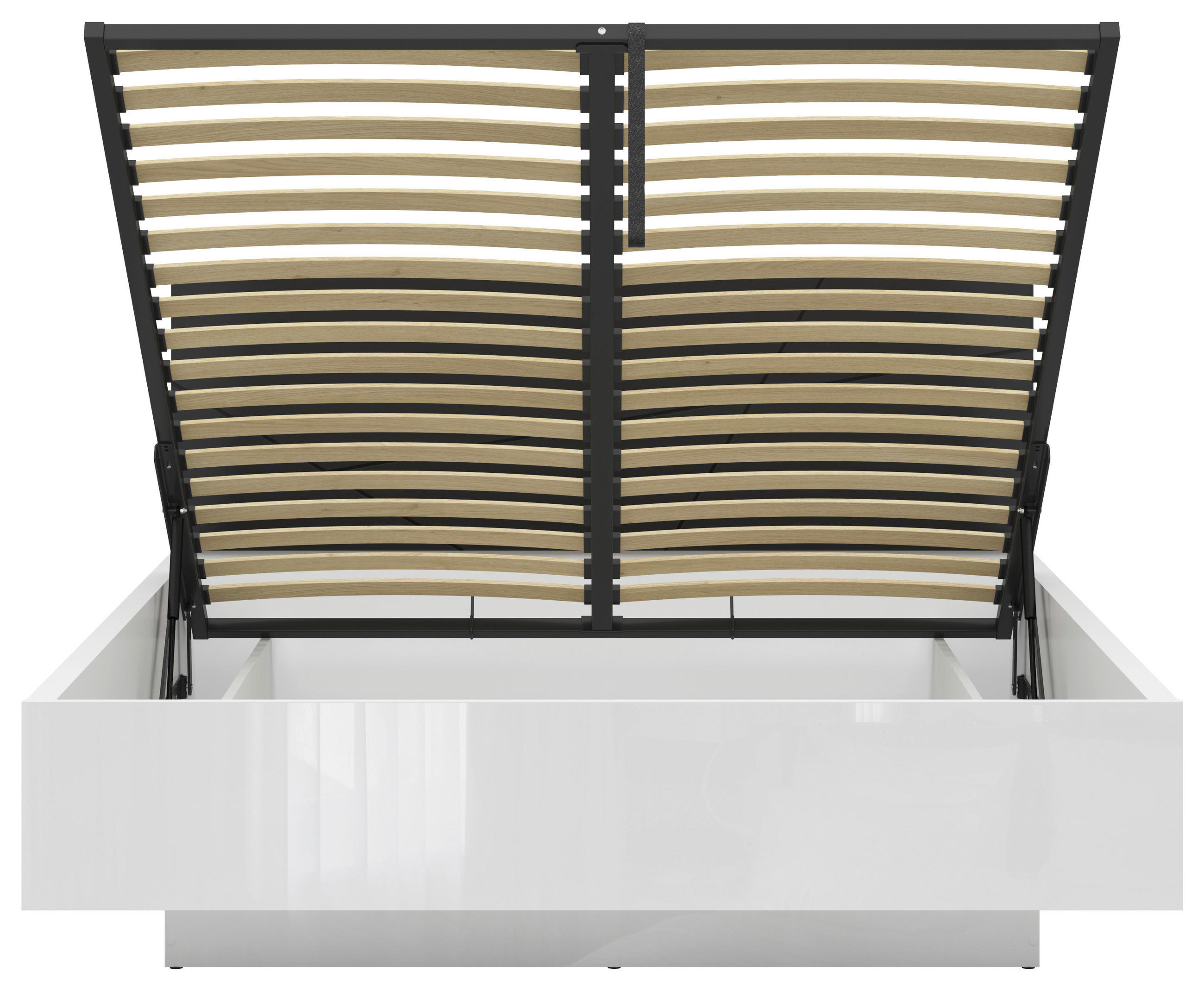 BETT 160/200 cm  in Schwarz, Weiß Hochglanz  - Weiß Hochglanz/Schwarz, MODERN (160/200cm) - MID.YOU