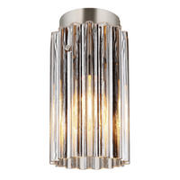 DECKENLEUCHTE  11.5/21 cm    - Klar/Nickelfarben, KONVENTIONELL, Glas/Metall (11.5/21cm) - Globo