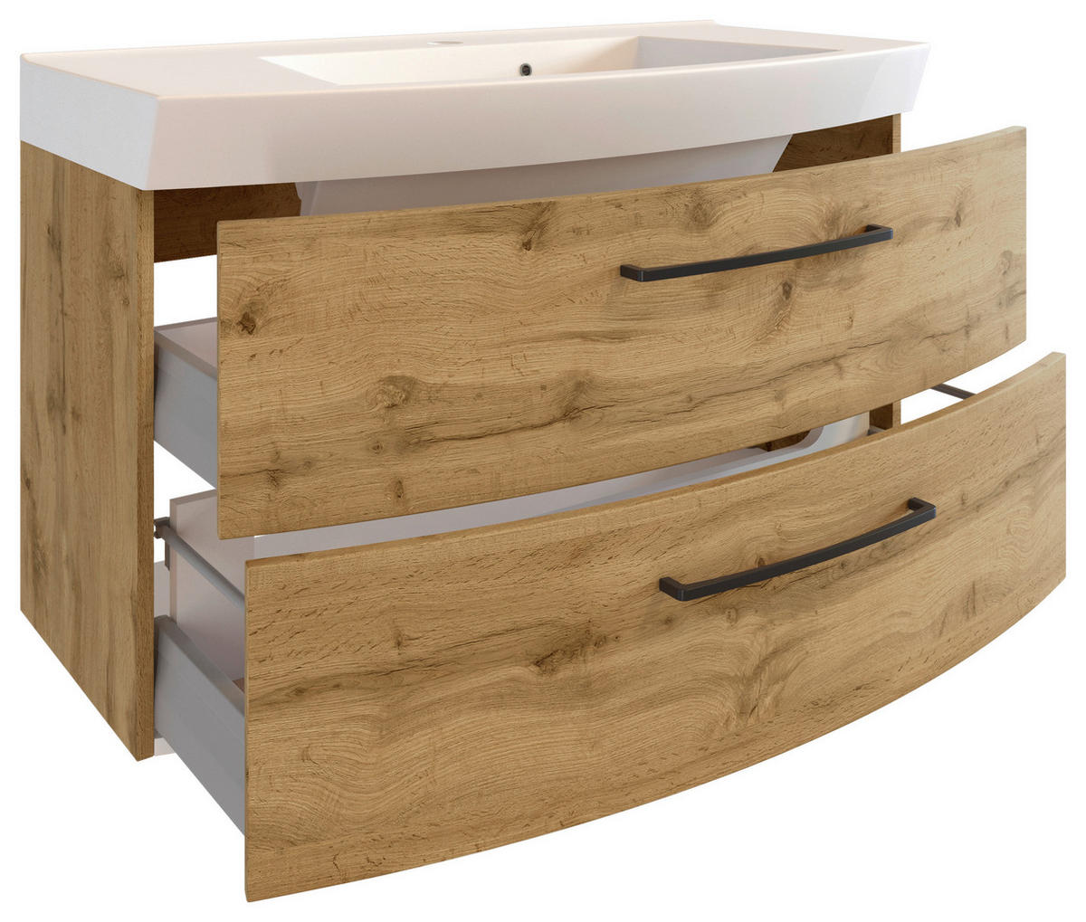 BADEZIMMER 100 cm  - Weiss/Eichefarben, Modern, Keramik/Holzwerkstoff (100cm) - Held