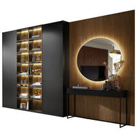 ANBAUWAND Schwarz  374,5/250,9/39,6 cm  - Schwarz, Design, Holz/Holzwerkstoff (374,5/250,9/39,6cm) - Invivus
