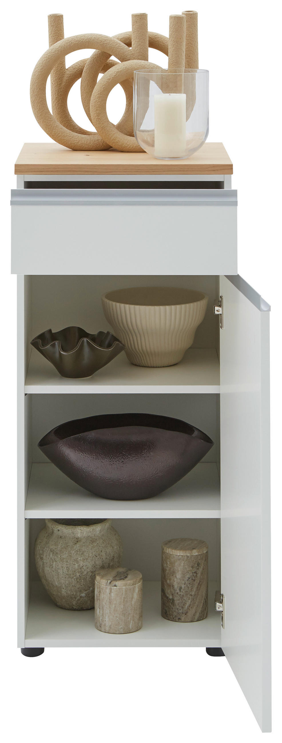 KOMMODE  in 45/102/41 cm  - Eichefarben/Silberfarben, Design, Holz/Holzwerkstoff (45/102/41cm) - Dieter Knoll