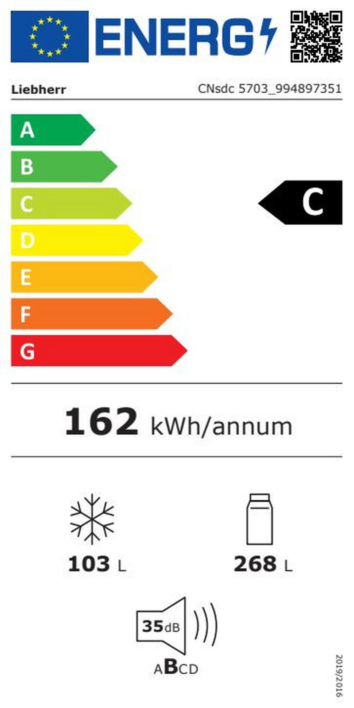 KÜHL-GEFRIER-KOMBINATION 59,7/201,5/67,5 cm CNsdc 5703  - Edelstahlfarben, Basics, Kunststoff/Metall (59,7/201,5/67,5cm) - Liebherr