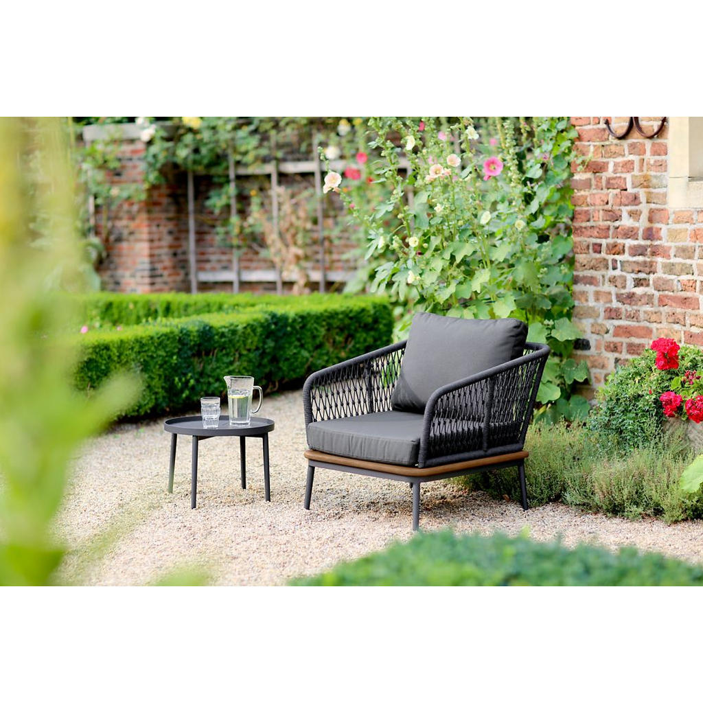 Thumbnail - Xxxl Loungesessel, Anthrazit, Teak, Holz, Metall, Textil, Teakholz, massiv, Füllung: Schaumstoff, konisch, 78x71x82 cm, ...